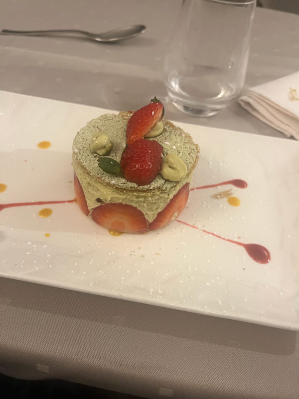 A dessert on a plate