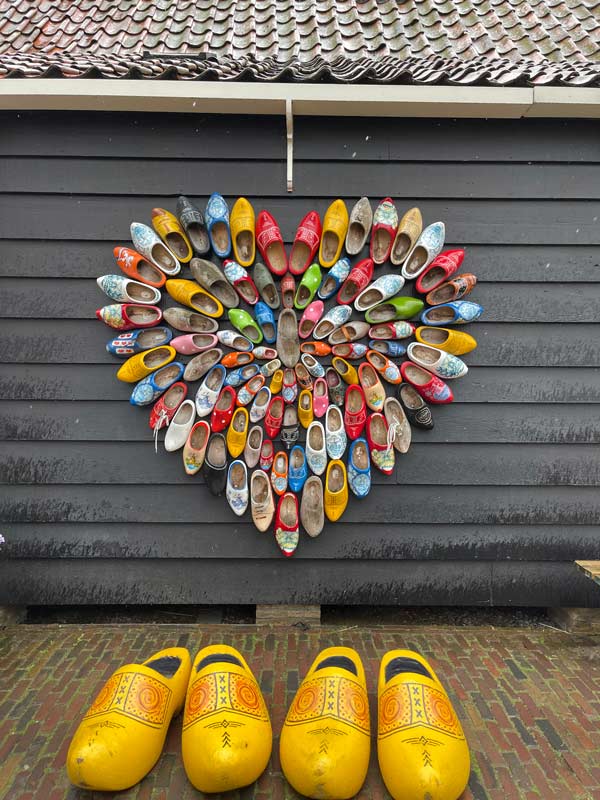 A heart made of shoes