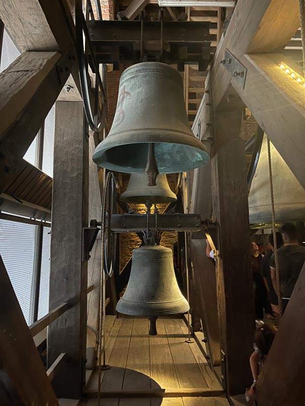A group of bells in a tower