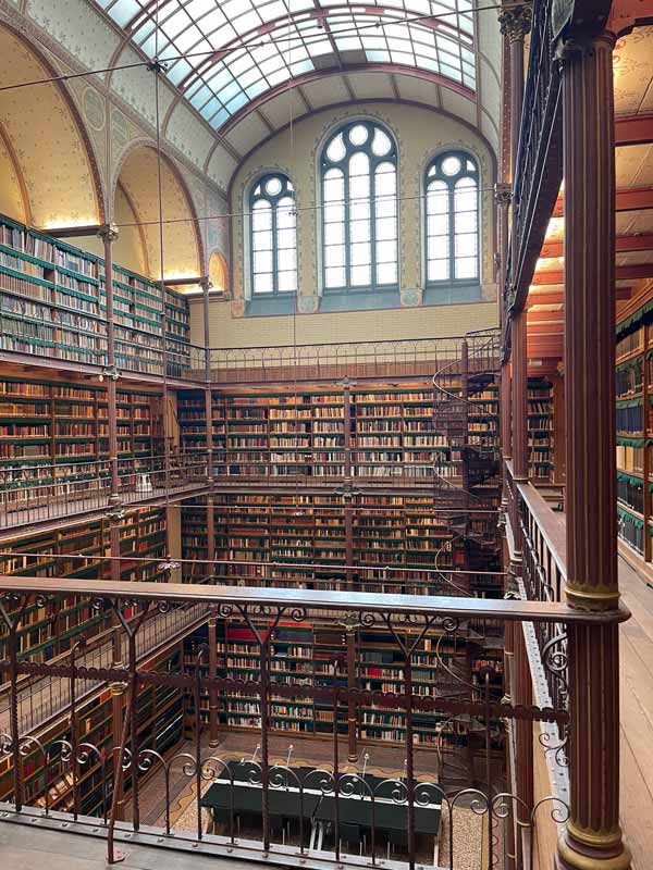 A large library with many books