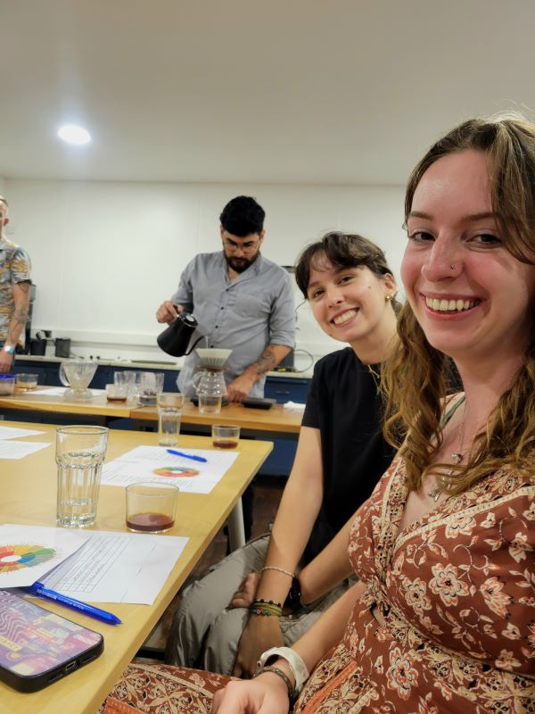 Study abroad students making Costa Rican Coffee