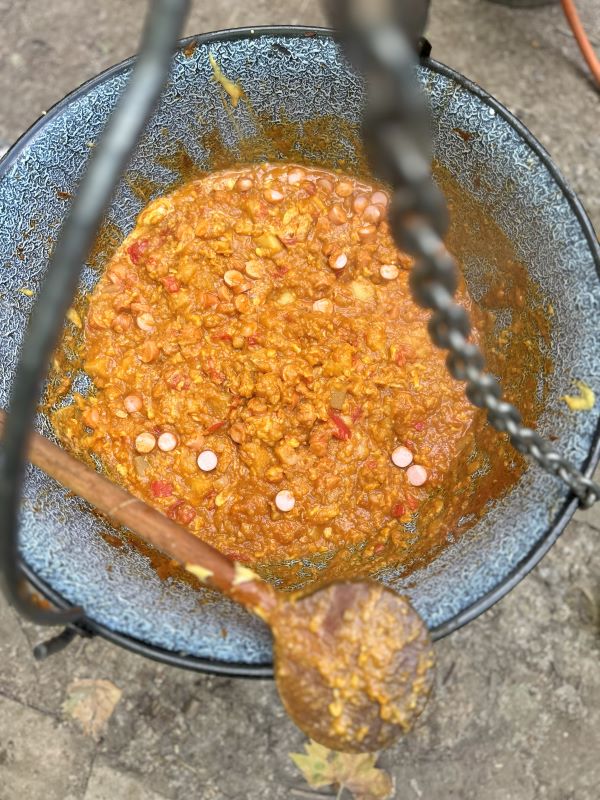 Homemade goulash in pot