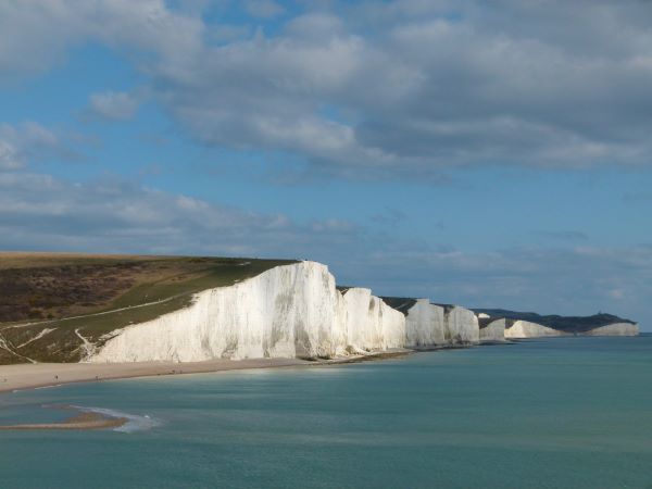 Seven sisters cliff and blue ocean 