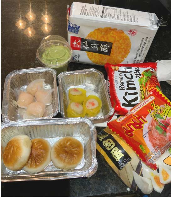 Food from Asian supermarket in Chinatown
