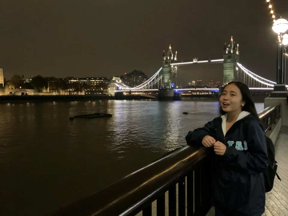 Chi Vu near London Tower Bridge