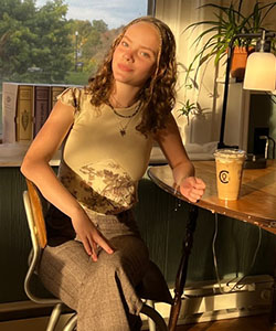 A person sitting at a table
