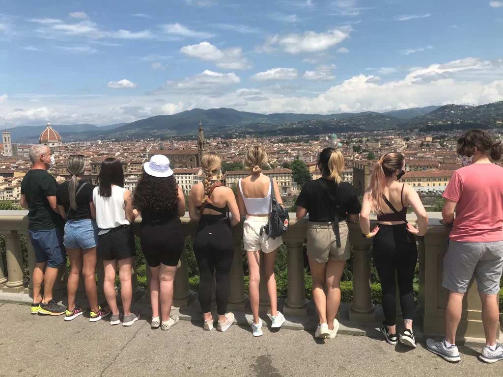 Students overlooking Florence during a tour of the city