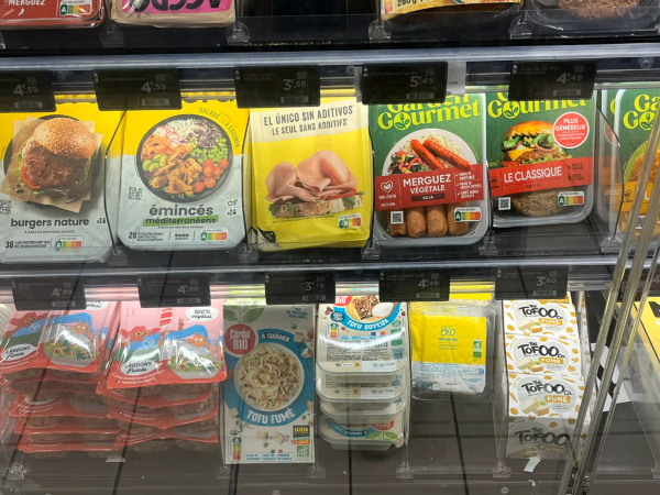 Display of meat substitutes