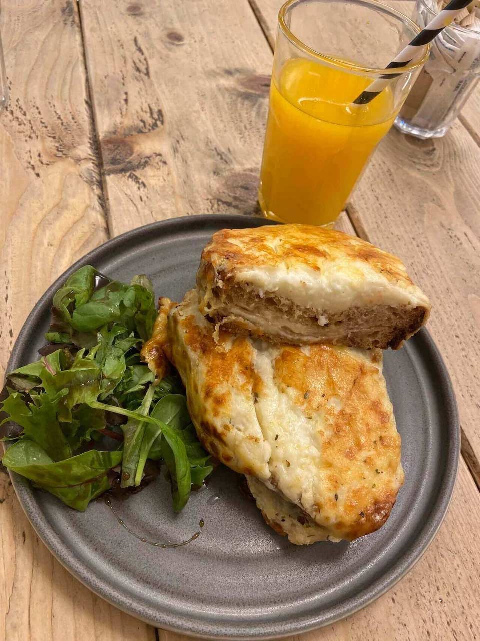 Turkey and cheese croque monsieur