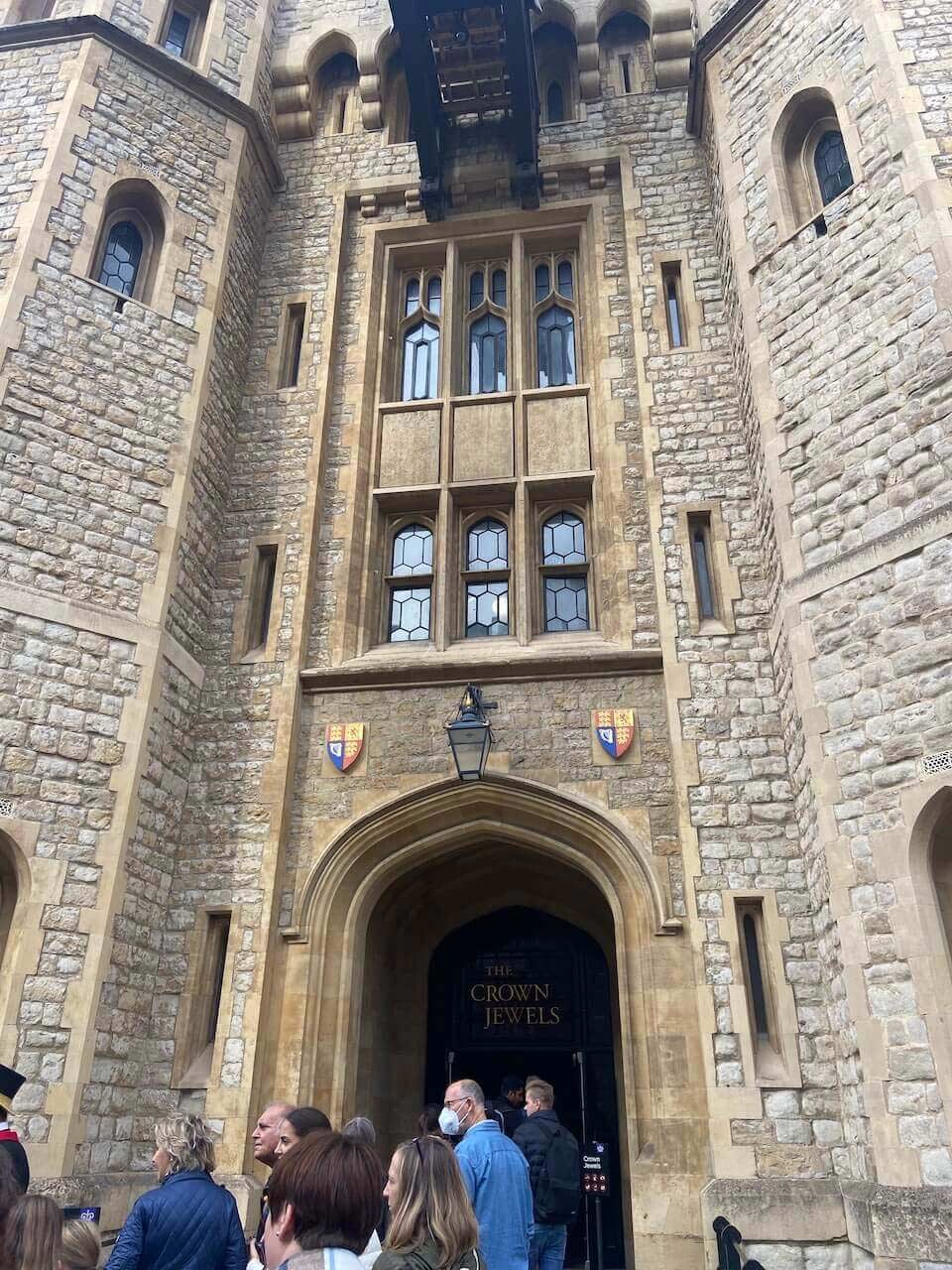 The outside entrance to the Crown Jewels