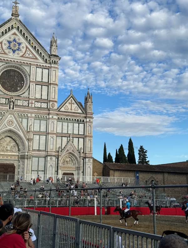 Photo of polo match in front of the Church of Santa Croce