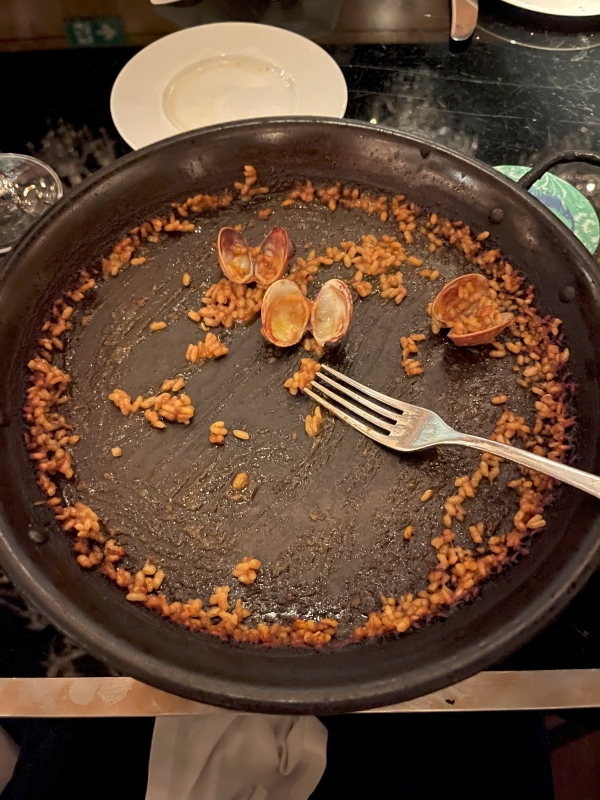 Photo of eaten paella dish