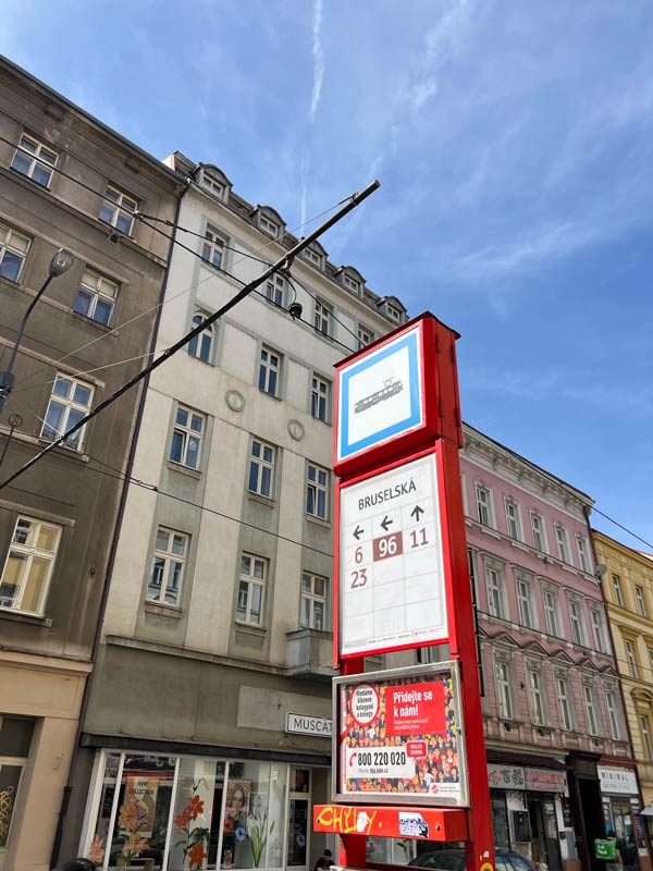 Photo of Bruselská tram stop.