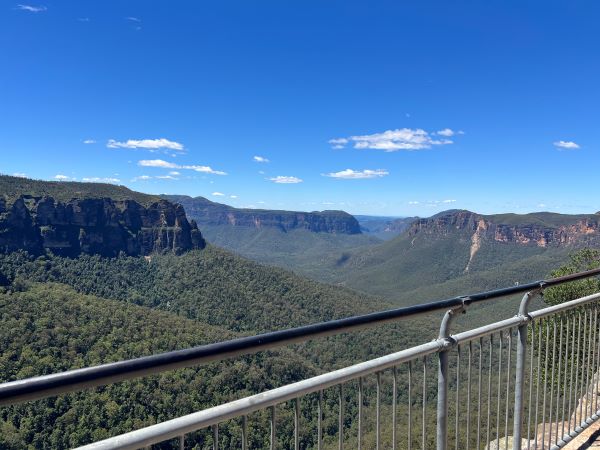 Photo of blue mountains from the top
