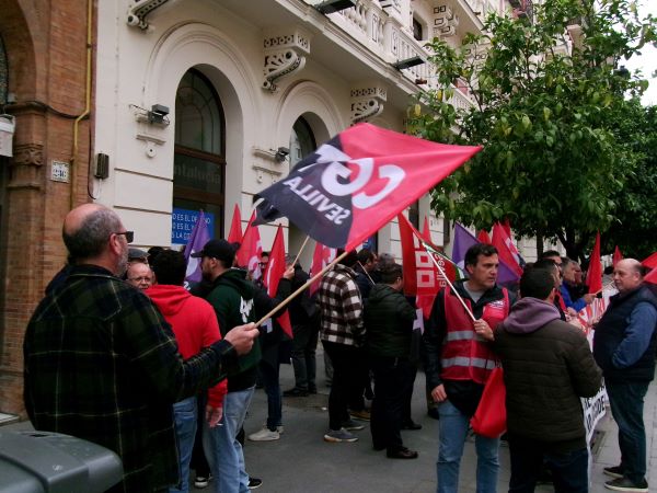 Protesters gathering with flags on street