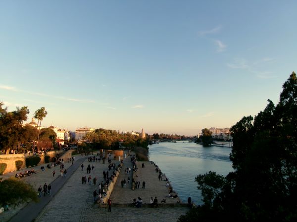 Civilians hanging out near river