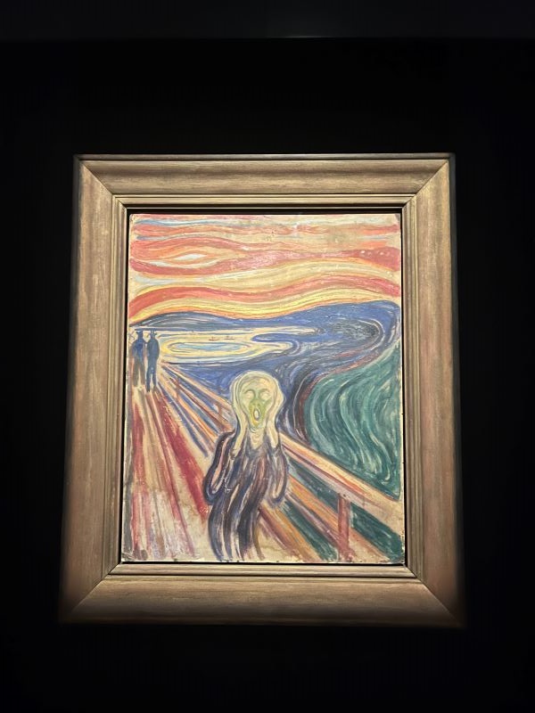 Up close photo of The Scream paitning