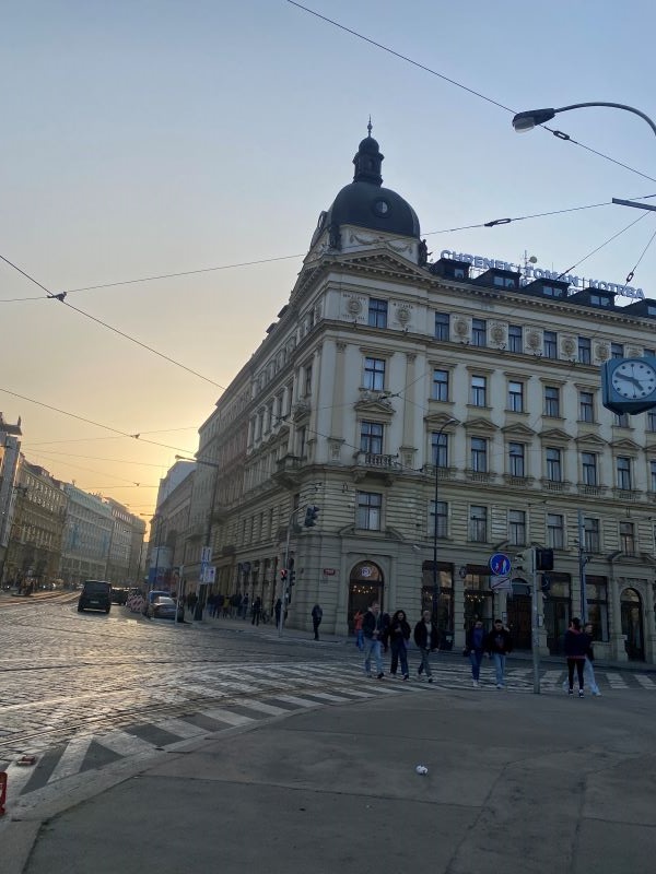 Busy street in Prague 