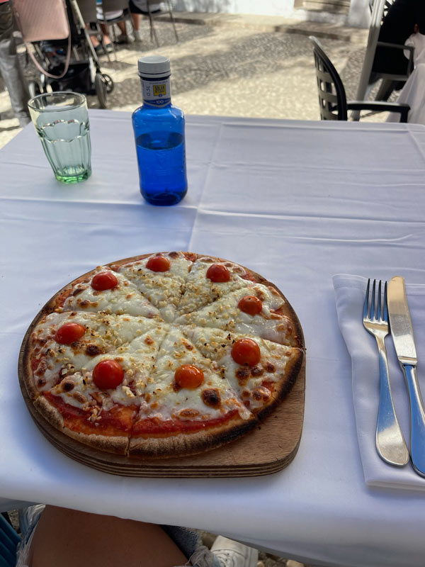 Pizza on a table