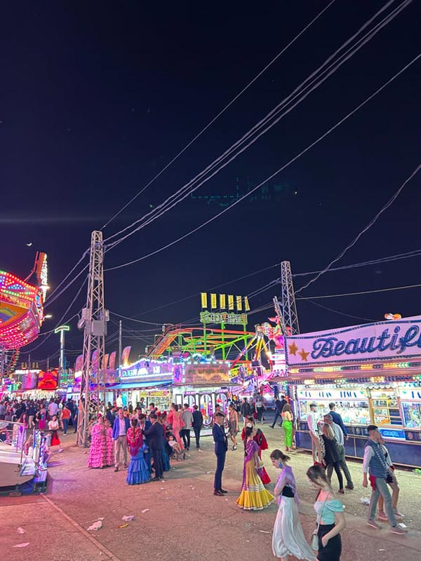 A crowd of people at a fair