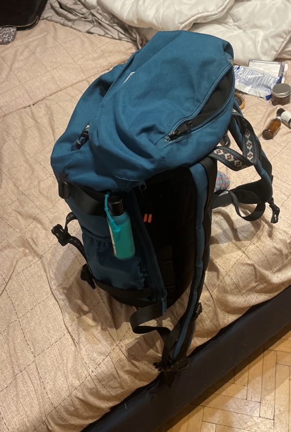 Image of single blue backpack