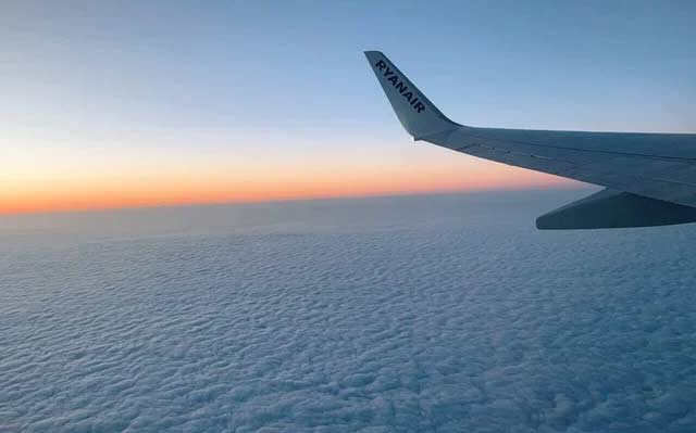 Sunrise seen from a Ryanair flight