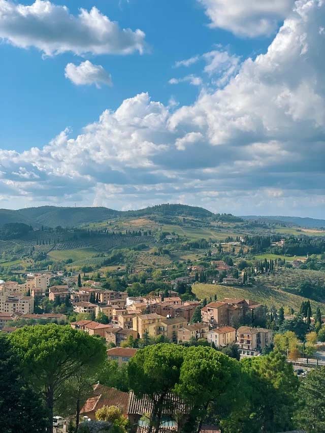 View from the lookout on the Tuscan Hills in San Gimignano