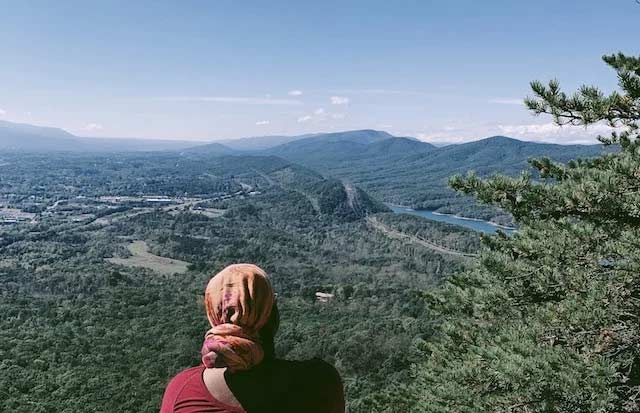 Julia on a hike in Roanoke, Virginia in 2019