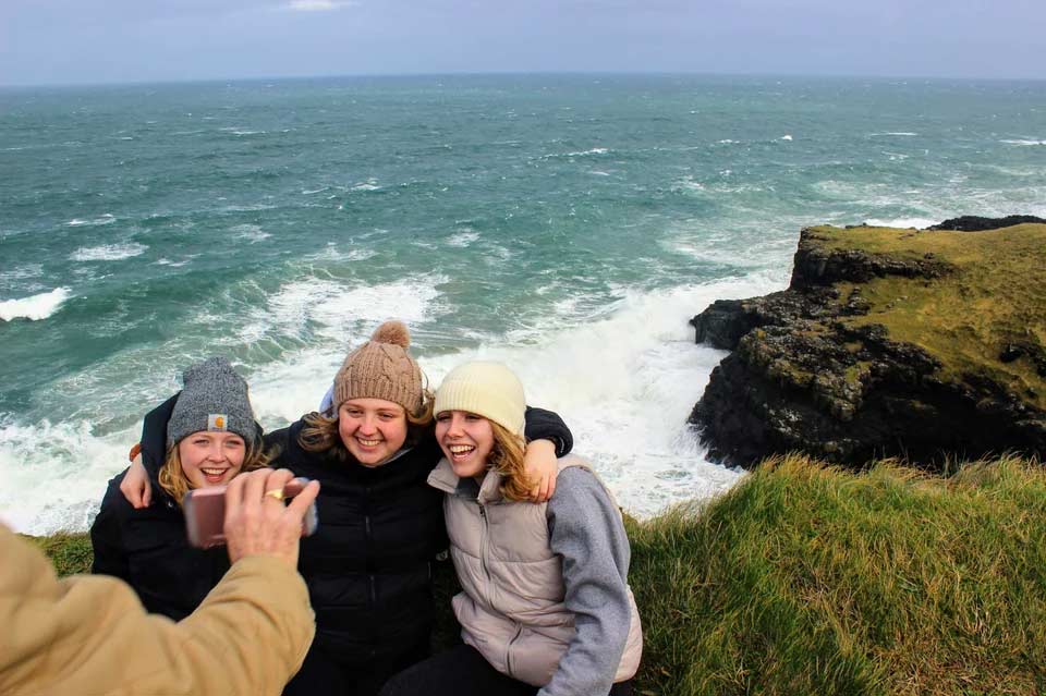 Looking at Picture on Camera in Ireland.