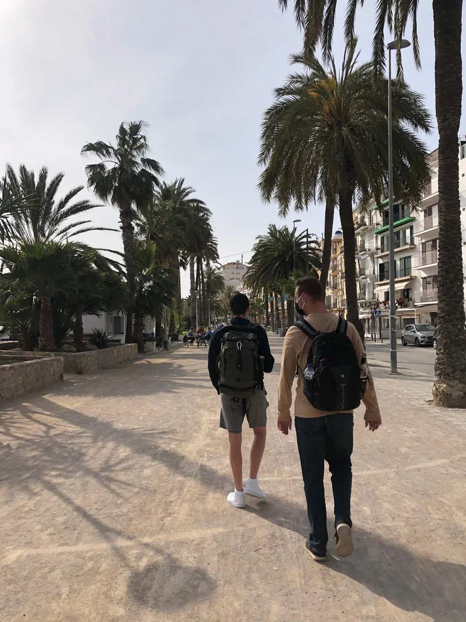 StudyAbroad_Spring2021_Barcelona_Andy_McKenzie_Walking_on_the_street_with_a_friend