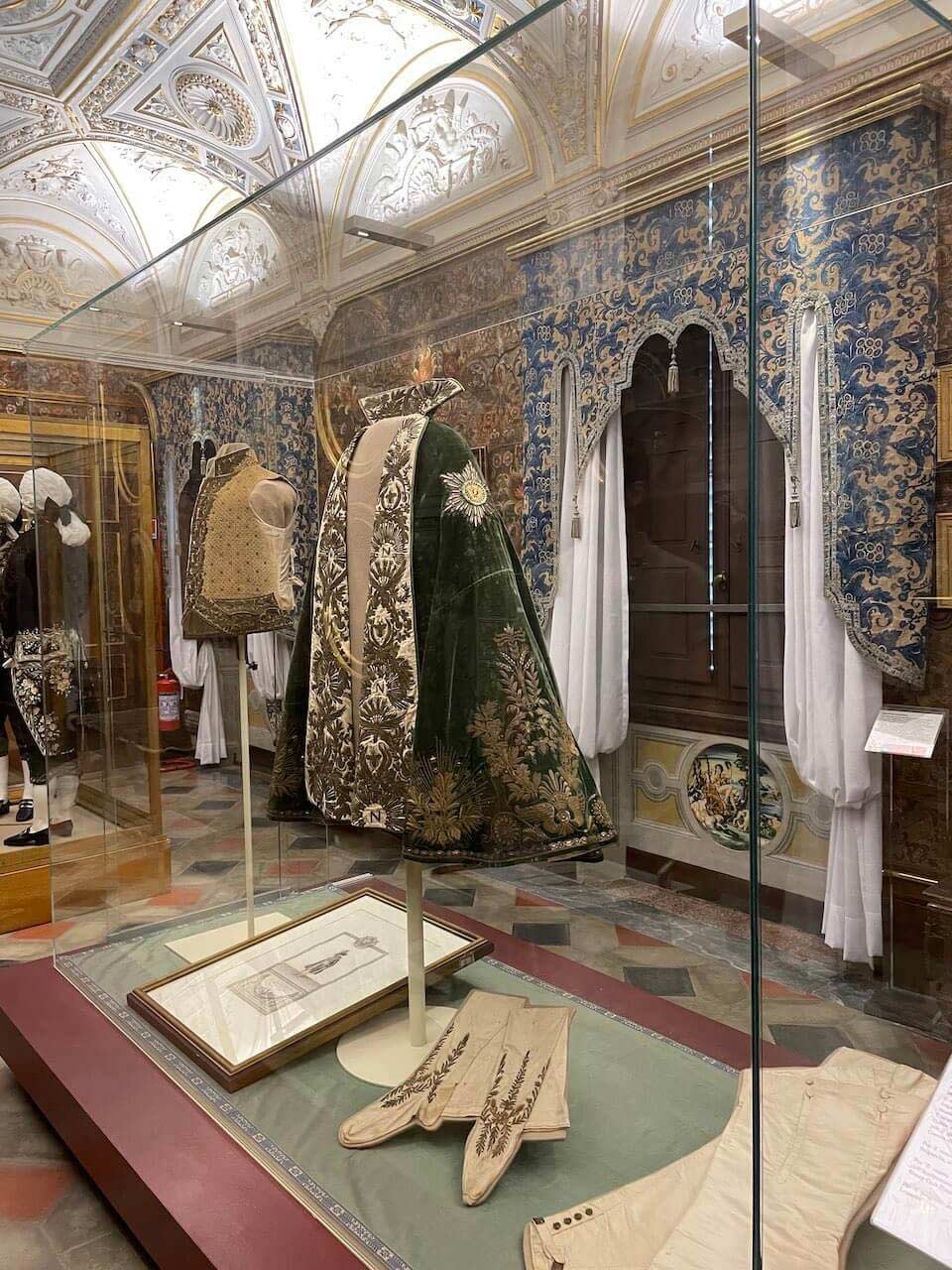 Napoleon's coronation robe at the Stibbert Museum