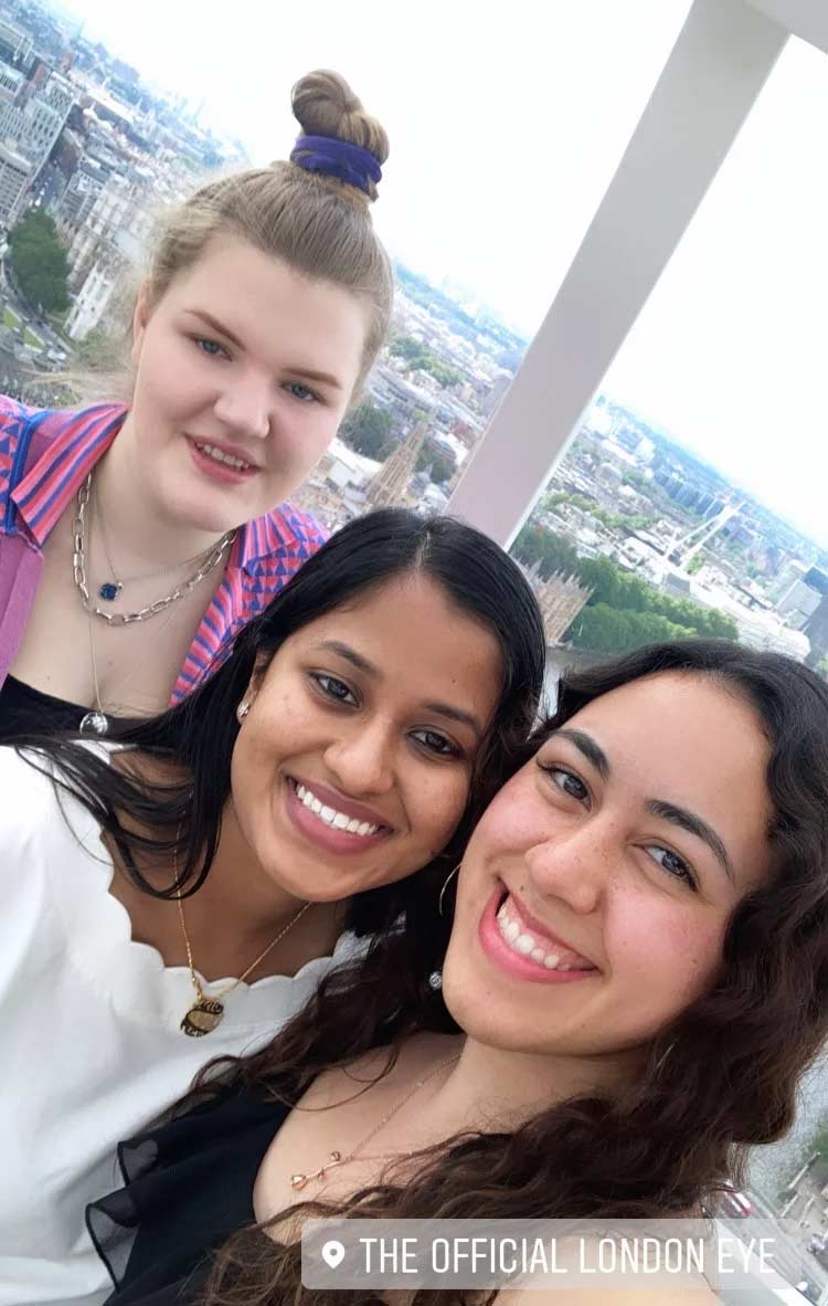 My roommates Dasha, Anjum, and I in the London Eye.
