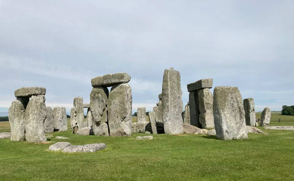 The circle of stones at Stonehenge.