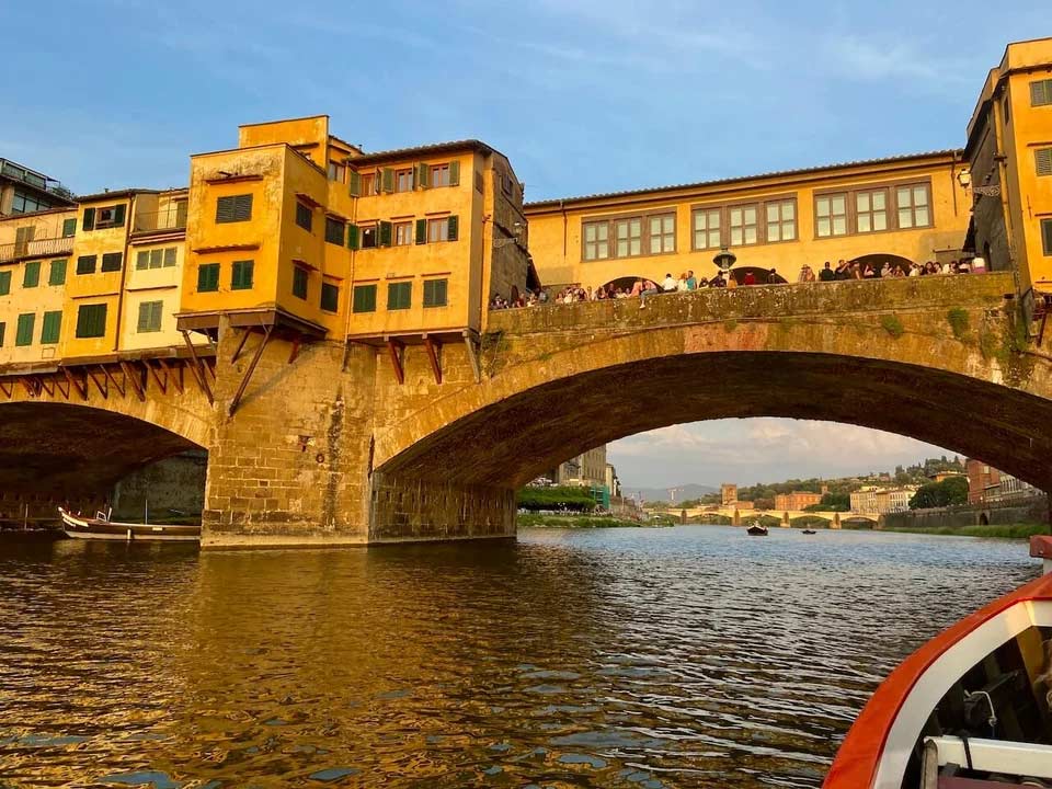 Ponte Vecchio at sunset in Florence