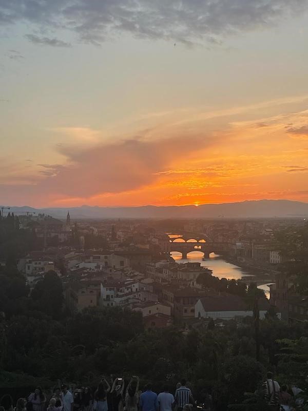 sunset view of Florence from an overlook